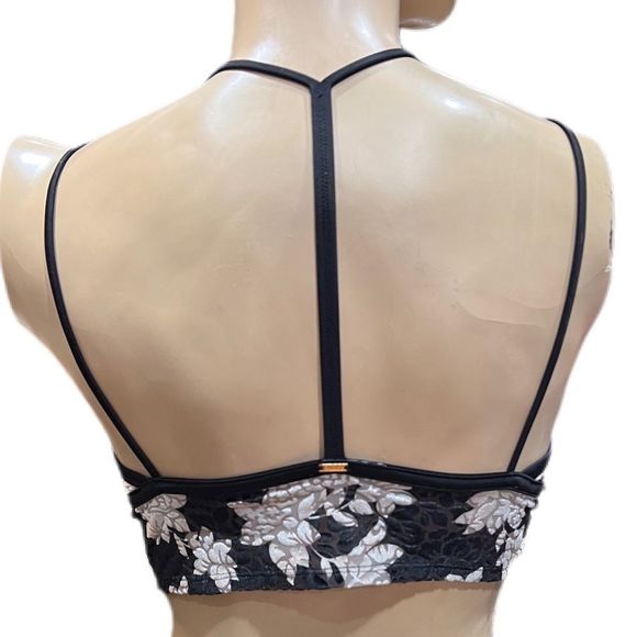 Victorias Secret Pink lightly Lined Floral Velvet bralette bra Large - Picture 4 of 6